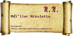 Müller Nikoletta névjegykártya