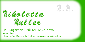 nikoletta muller business card